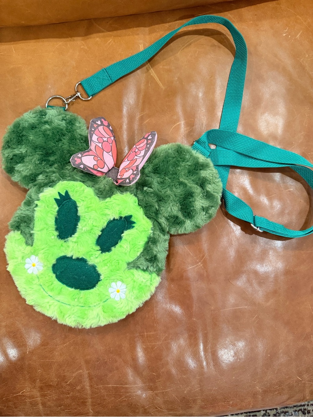Flower and Garden Minnie Mouse Crossbody Bag with Butterfly Accent